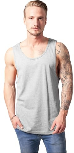 Urban Classics Men's Jersey Big Tank Top Sports Shirt, Grau (H.Grey), L