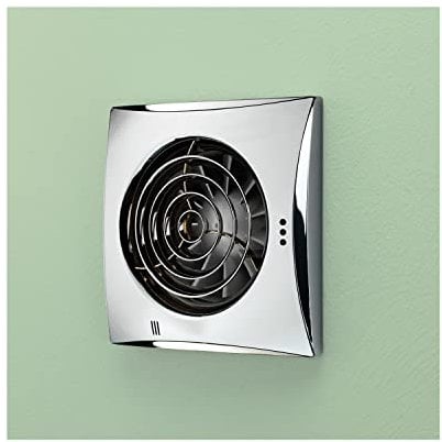 HIB 33100 Hush Chrome Wall Mounted Bathroom Fan with Timer