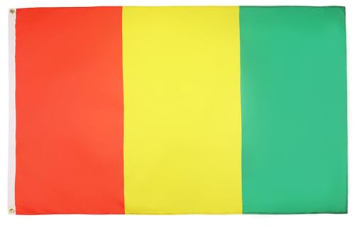 AZ FLAG - Flagge Guinea - 90x60 cm - Guineische Fahne 100% Polyester mit Messing-Ösen - 50g