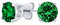 Boucles D'Oreilles Clous En Zircon Cubique Rond Vert Taille Brillant Solitaire AAA CZ En Argent Sterling .925 Émeraude Simulée 7MM