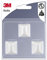 3M 96023 Gancio Adesivo Forma Rettangolare, 3 Ganci, Bianco, Set di 3 Pezzi