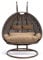 HOME DELUXE - Hängesessel Twin - Braun, Höhe 200 cm - inkl. Gestell, Sitz- und Rückenkissen I Polyrattan Hängestuhl Gartenschaukel Hängekorb