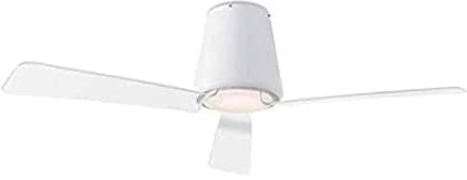 FORLIGHT LedsC4 Ventilateur du Plafond Ip44 Garbí Led 12.8W Blanc Chaud - 3000K On-Off Blanc Transparent