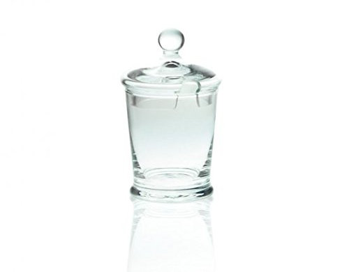 Edwanex Decorative Glass Sugar Bowl Storage Jar With Lid 14 cm