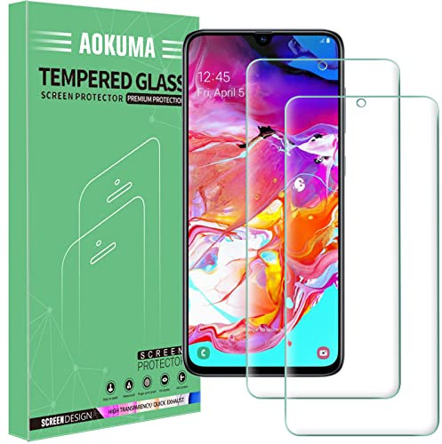 AOKUMA für Samsung Galaxy A70 Schutzfolie, 【2 Stücke】 Glas kompatibel mit Samsung Galaxy A70 Schutzfolie, Premium Glasfolie mit 9H Härte, Anti Kratzer, Splitterfest,Anti-Öl,Anti-Bläschen