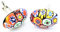 Gemelos con diseño de Cufflinks Murrine Multicolor Cristal de Murano Made in Italy, Vidrio