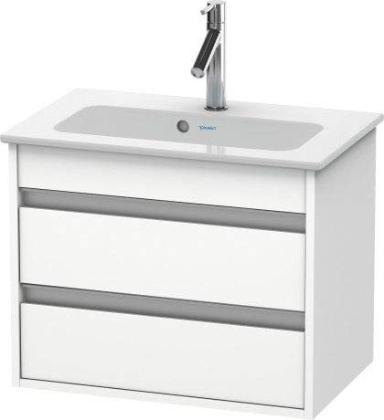 Duravit Waschtischunterschrank Ketho Compact 60x38,5cm, Nussb DKL., 2 Schubk., wandhängend