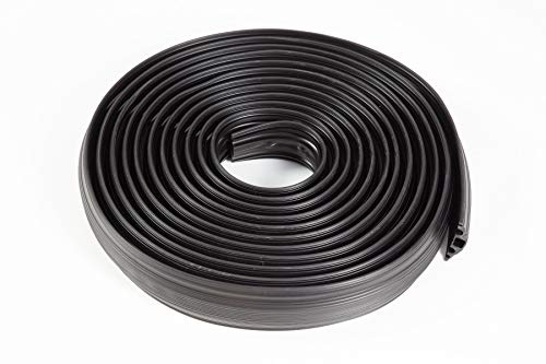 The Ramp People Black Floor Cable Protector 1m - 9m (3m) | Channel size is 10mm x 10mm - Lightweight Rubber Cable Tidy Indoor & External