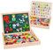 Uping Holzpuzzle mit Doppelseitige Magnettafel,Kinder Magnetische Holzspielzeug,155 Stücke Nettes Farm Tier/Auto/Buchstaben Digitales Puzzle -Muster, Geschenk für Junge und Mädchen