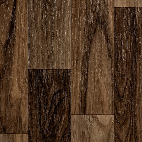 PVC Bodenbelag Meterware Walnuss dunkel PVC Schiffsboden in Dunkelbraun ideal für Wohnzimmer und Schlafzimmer CV Belag mit Schaumrücken in 2 3 und 4 m Breite | Variante : 3m x 3,5m