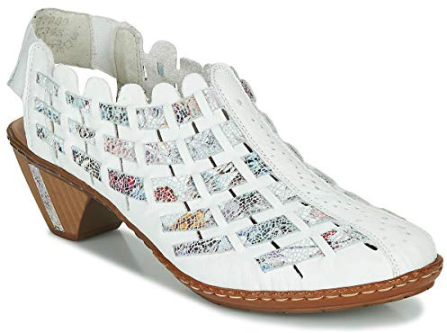Rieker Women's Damen Halbschuhe 46778 Low Shoes (White Multi, UK Footwear Size System, Adult, Women, Numeric, Medium, 7.5)