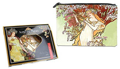 Carmani – Medium Damen Make-up-Tasche, Reisetasche, Handtaschen-Organizer, börse, Multifunktions-Kulturbeutel für Frauen mit Alphonse MuchaFour Season Spring