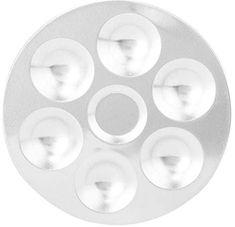 Aluminium paletten, Farbpaletten Abwaschbare Farbpaletten zum Halten und Mischen von Farben Künstler und Handwerker malen Zeichenbedarf für Ölfarben, Aquarellfarben und Acrylfarben(Rund, 6-Loch)