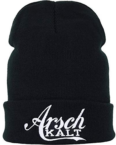 EXPRESS-STICKEREI Lustige Strickmütze - Warme Wintermütze mit Spruch Arschkalt - Strickmütze - Beanie für Damen und Herren - Unisex Wollmütze - Haube mit Spruch