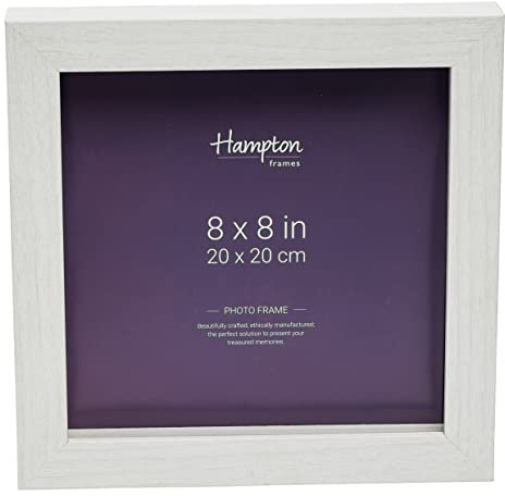 Hampton Frames Nordic NOR88WH Cadre Photo carré en plexiglas sans Verre Blanc 20 x 20 cm