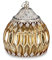 Orientalische Glaslaterne mit Lichterkette zum Aufhängen Ø 12.5 cm golden - Deko Laterne mit LED Beleuchtung