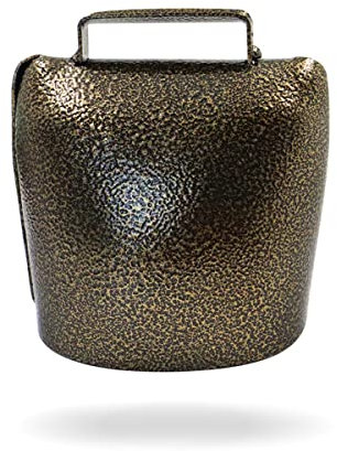 Supergroße Kuhglocke aus Metall, 8,5 x 9 cm, Weideglocke für Rinder und Pferde, Bauernhoftierglocke, solide und laute Geräuschmacher, Cheering Bell für Sportveranstaltungen und Spiele (Bronze)