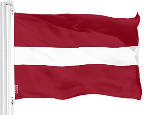 G128 LiteWeave Pro Series Lettland-Flagge, bedruckt, 150D-Polyester, für drinnen und draußen, lebendige Farben, Messingösen, dicker und langlebiger als 100D-75D-Polyester