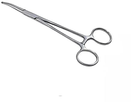 Gebogene hämostatische Pinzette aus Edelstahl, 16cm Angelzange Pinzette für Angelhaken, Tierzupfen, Mundreinigung