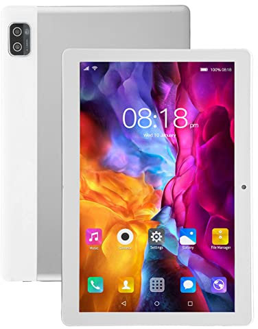 Focket Tablet PC da 10,1 Pollici, Argento 128 GB 1960 x 1080 HD IPS Touch Screen Android Tablet Bluetooth 5.0 2MP+5MP Doppia Fotocamera con Tre Slot per schede WiFi Bluetooth GPS per Android 12(#1)