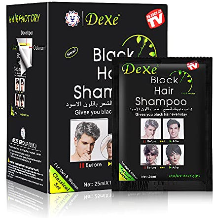 10 PCS Black Hair Dye Shampooing pour hommes femmes, Instant Hair Shampooing cheveux naturels Ingrédients naturels Simple à utiliser dure 30 jours Hair Dye Shampooing
