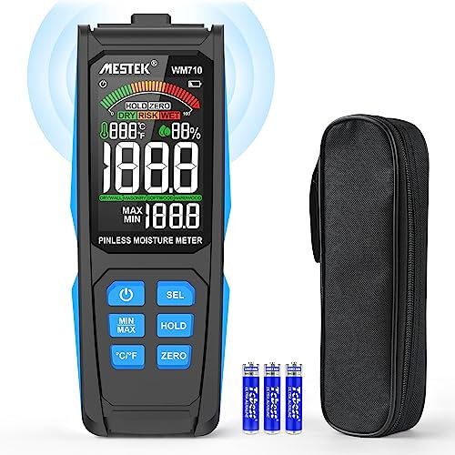 Misuratore Umidità Legno MESTEK Rivelatore di Umidità Muri Indicatore Igrometro Umidità Senza Ago Digitale LCD Display Allarme Calibrazione di misurazione per Legni Muri Pavimenti Legno Tenero Gesso