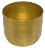 Serene Spaces Living Antique Brass Look Gold Hammered Pots, Indoor Planter Pot, Decorative Accent for Potted Plants, Gold Flower Vase for Wedding or Event Centerpiece, Small (Pack of 1)