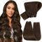 Hetto Extensions Echthaar Tressen Braun Echte Haare Extensions Tressen Menschliches Haar zum Einnähen Doppelt Tressen Haar Extensions Natürlich Dunkelbraun #4 40cm 80g