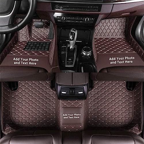 Custom Auto-Fußmatten für Hyundai für ix35 Tuscon Sonata Equus i20 Leder Wasserdicht Abriebfest Mit Aufbewahrungstasche Auto-Fussmatten,Farben:Kaffee