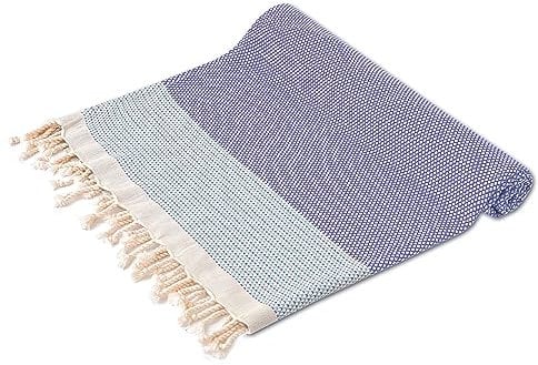 Turquoise Home XXL Türkisches Pestemal-Handtuch, Hamamtuch für Strand, Spa, Yoga, Sauna und Reisen – Leicht, sandfrei, schnelltrocknend, ultraweich, 100% Baumwolle – 100 x 180 cm