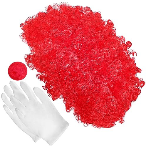 VANZACK 1 Satz Perücke Schwamm-clown-nase Zirkus Nase Rote Clownsnase Für Erwachsene Zubehör Für Clownkostüme Für Halloween Clownsocken Clown-schuhe Chemiefaser Für Haustiere Kind Kleidung