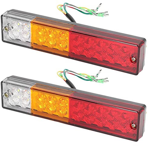 Paire de Feux Arrière Rectangulaires à 20led pour Remorque, Feu de Position Latéral Arrière étanche pour Camping-car, Camion et Camping-car