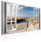 murando Acrylglasbild Fensterblick 1 Teilig Wandbild auf Acryl Glas Bilder Kunstdruck Moderne Wanddekoration - Fenster Insel Meer See Strand Himmel c-C-0179-k-a