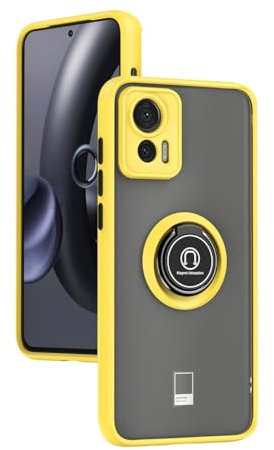 UPLAI Hülle für Motorola Edge 30 Neo 5G, Slim Stoßfest Handyhülle Case mit Magnetischer Autohalterung, Prämie PC + TPU Bumper Stilvoll Gefrostet Schutzhülle.(Gelb)
