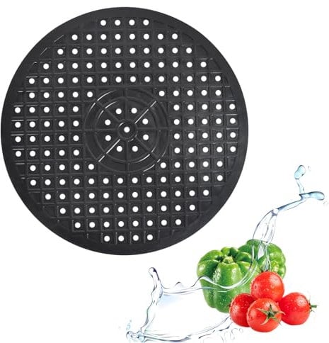 Alfombrilla de Goma para Fregadero Redonda, 30,6 CM, Protector Fregadero de Drenaje, Alfombrilla Escurreplatos, Inserto para Fregadero, para Proteger la Pila y la Vajilla(Negro Redonda)