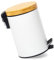 GREELUE 3L Mülleimer Bad mit Holzdeckel, Kosmetikeimer mit Absenkautomatik (Soft Close), Badezimmer eimer, Abfalleimer Bad (Weiß 3L)