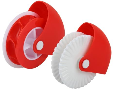 ds. distinctive style Pastry Wheel Decorator and Cutter Set of 2, Includes Lattice Pastry Wheel and Crust Roll for Pizza, Pastry, Ravioli Pasta, Pie and Cookie Decoration or Baking Cooking