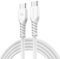TECHGEAR 1m Câble USB C vers USB C 60 W, Câble tressé de Type C vers C Charge Rapide Compatible avec iPhone 15, iPad Pro, MacBook, Samsung Galaxy S24/S23/A14/A15/A25/A35/A34/A55/A54/A05s/A04s - Blanc