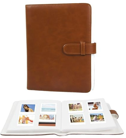 Fotoalbum,Polaroid Fotoalbum,Instax Mini Fotoalbum 256 Fotos,Mini Album Kompatibel mit Fujifilm Instax Mini Film/Polaroid,Snap PIC-300,Kodak Mini 3,Max Passt Fujifilm 92x62mm (Braun)