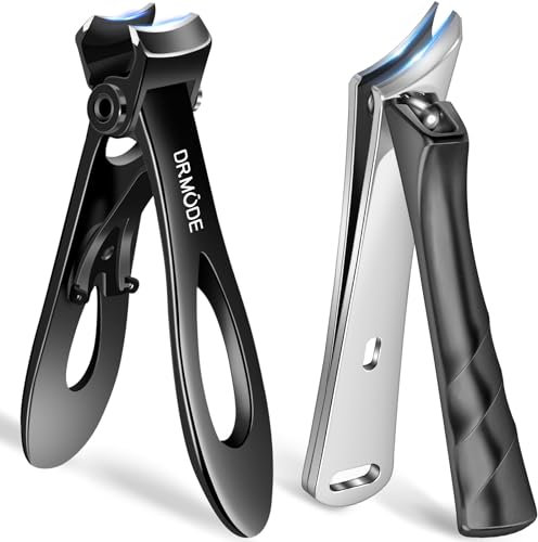 Toenail Clippers for Thick Toenails for Seniors, DRMODE Upgrade Slanted Curved Nail Clippers for Men Thick Ingrown Nails with Wide Opening, Heavy Duty Fingernail Toenail Clipper Cutter Trimmer