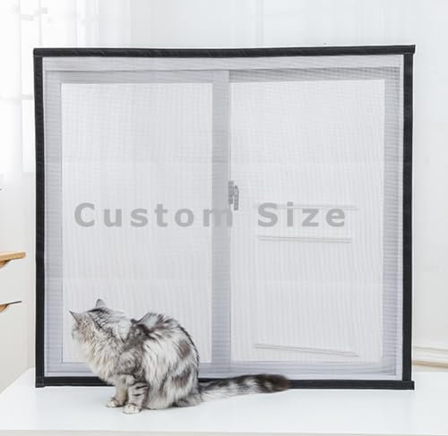 Chaexii Custom Size Window Screen Mesh, Window Protection, Balcony Cat Safety Net, Self-Adhesive Window Screen Mesh, Anti-Mosquito Insect Bugs Fly Screen Window Net