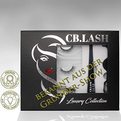 CB Lash Luxury Collection 2 Paar Premium Magnet Wimpern und wasserfester Magnet Eyeliner, inkl. Reiniger und Pinzette, natürliche Looks
