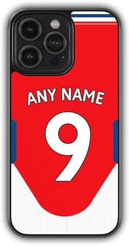 iPhone 13 Compatible Personalised Arsenal Football Phone Case, Name & Number Bumper Cover, Anti-Scratch, Anti-Drop, Camera Lens Protection, Sidewall Bumper, ShockProof Drop Protection