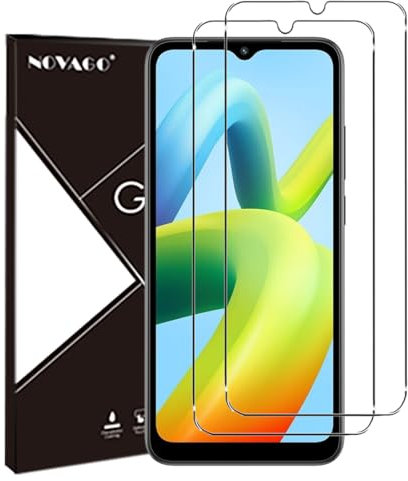 NOVAGO Compatible avec Xiaomi Redmi A1 /Redmi A2 /Redmi A1+/Redmi A2+ -Pack de 2 Films Protection écran en Verre trempé Solide 9H (Transparent), ne Couvre Pas la totalité de l'écran