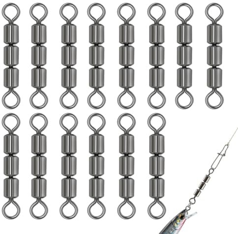 15 Stück High-Speed Wirbe mit Fastlock-Karabiner Dreifachwirbel Angelwirbel Forellenwirbel Angelzubehör Forellenköder Wirbelsortiment Wirbel Angeln Forellen Angeln Angel-Zubehör Set Wirbelsortiment