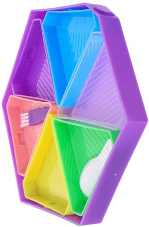 Anneome 1 Set Sechseckige Diamantscheibe Diamant Kunst Kit Platte Große Perlen Sortierschalen Diamant Kunst Werkzeuge Perlen Aufbewahrungsbehälter Diamant Malerei Aufbewahrungskits