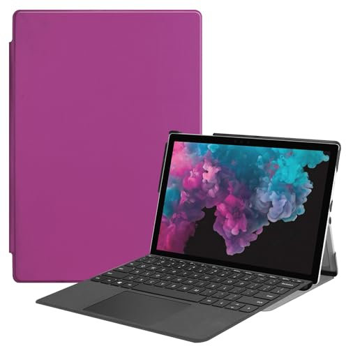 DayQiQiPu Case for Microsoft Surface Pro 7+/ Pro 7/ Pro 6/ Pro 5/ Pro 4 12.3 Inch Ultra-Thin Tablet Case Folding Stand Multi View Shockproof Protective Cover - Purple