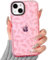 NITITOP Compatible for iPhone 13 Mini Case Cute Flower Floral Clear for Women Girl Ultra Slim Crystal Shockproof Soft TPU Anti-Yellow Protective Phone Cover - Pink