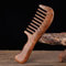 MINGZE Pocket Peine de madera, Peine del pelo, peine natural antiestático del pelo de madera del sándalo, peine de sándalo tallado de doble cara (12-1) Peine de dientes anchos