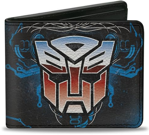 Buckle-Down Hasbro Wallet, Bifold, Transformers Shockwave Poses and Decepticon Shield Purples, Vegan Leather